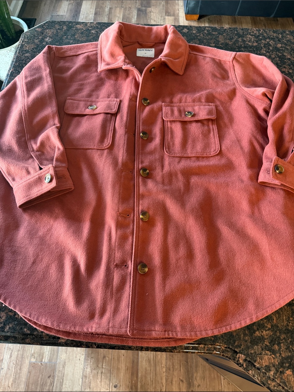 Old Navy Coral Button-Up Shacket 2X